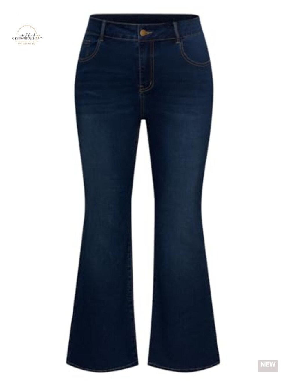 Plus Size High Waisted Flared Wide Leg Stretchy Denim Jeans Bootcut